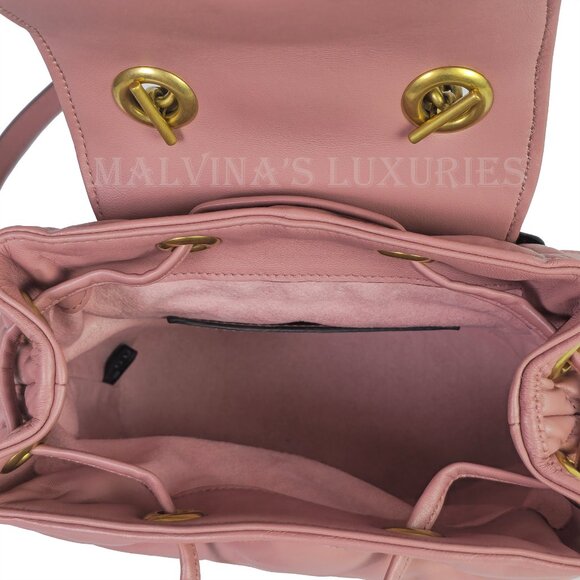 GUCCI BAG 777253 GG MARMONT LOGO BACKPACK PINK QUILTED LEATHER main image 12